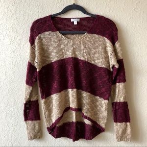 Charming Charlie Striped Loose Knit Sweater
